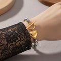 Elegant Heart-Shaped OT Buckle Bracelet – Stainless Steel with PVD Plating
