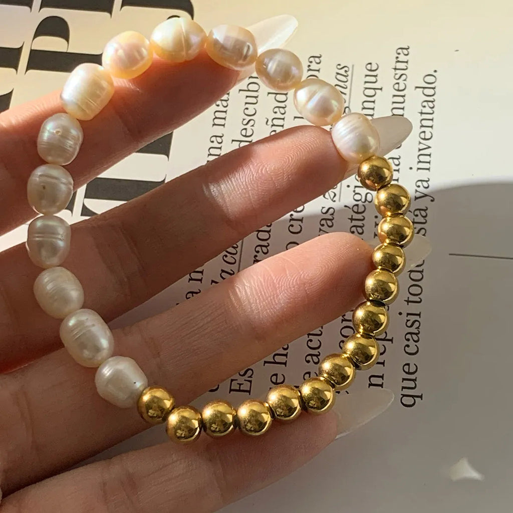 Natural freshwater pearl love zircon bracelet