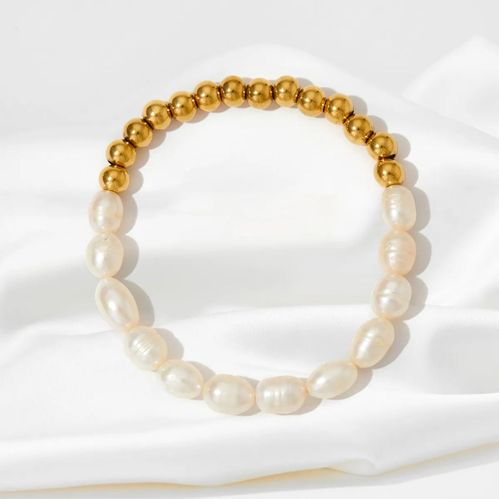 Natural freshwater pearl love zircon bracelet