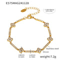 Women’s Geometric Zircon Stainless Steel Bracelet