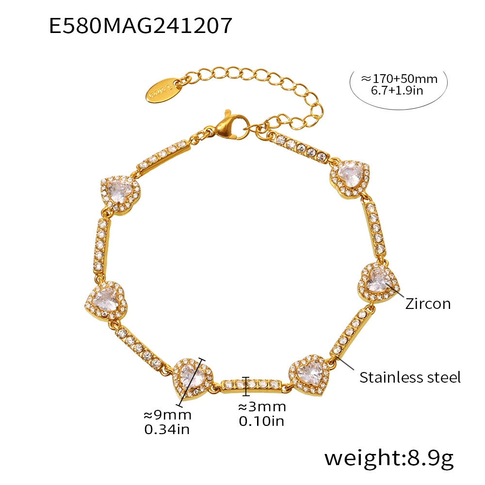 Women’s Geometric Zircon Stainless Steel Bracelet