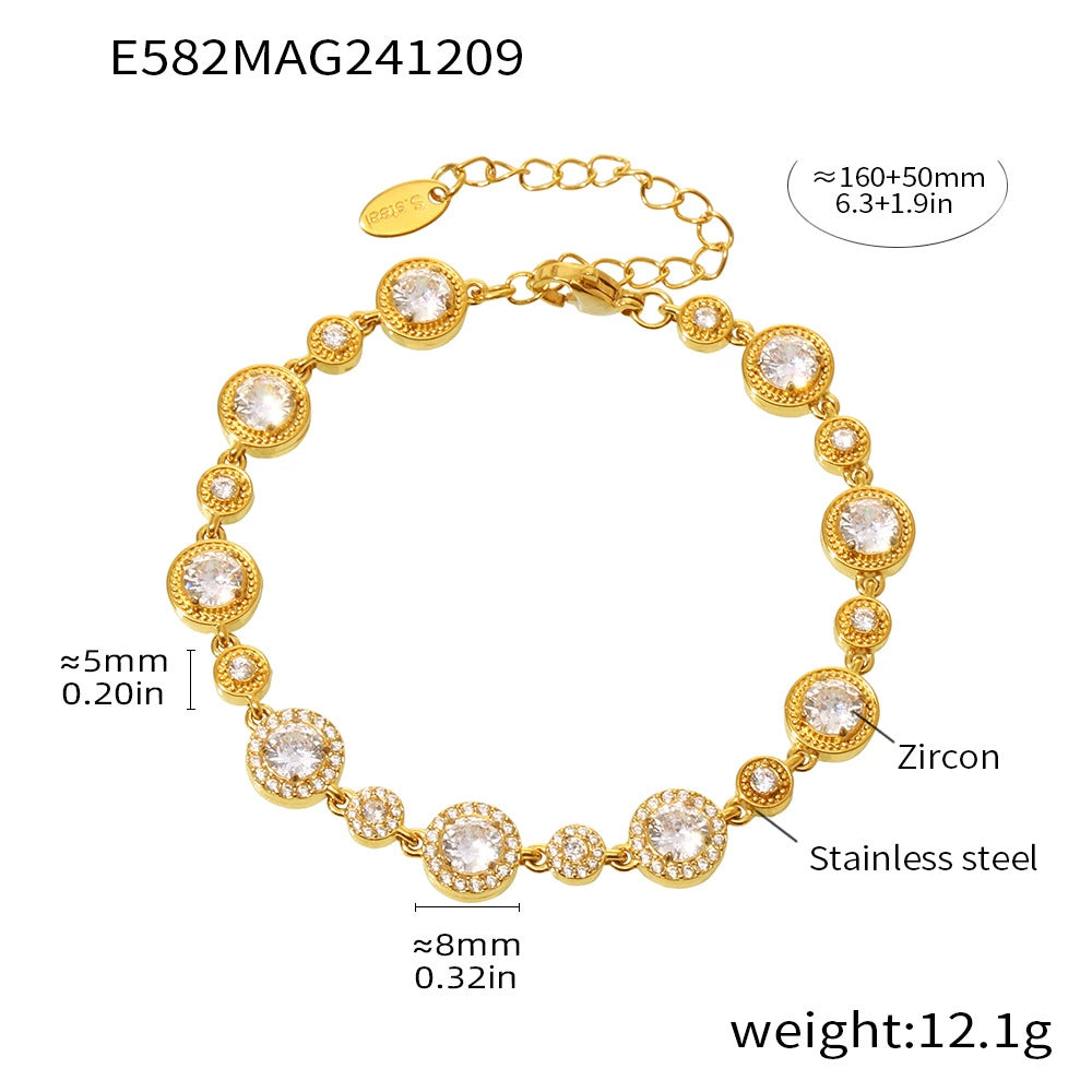 Women’s Geometric Zircon Stainless Steel Bracelet
