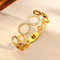 Luxury 18K Gold Plated Titanium Steel Wave Double-Row Bracelet