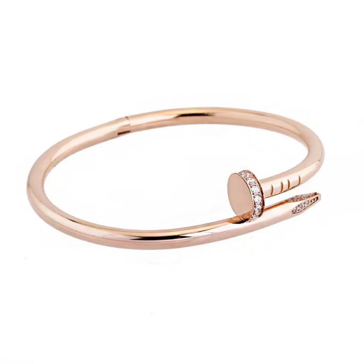 Luxury Letter Bangle – 18K Rose Gold Plated Stainless Steel