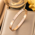 Ellipse Titanium Steel Bangle – 18K Rose Gold Plated