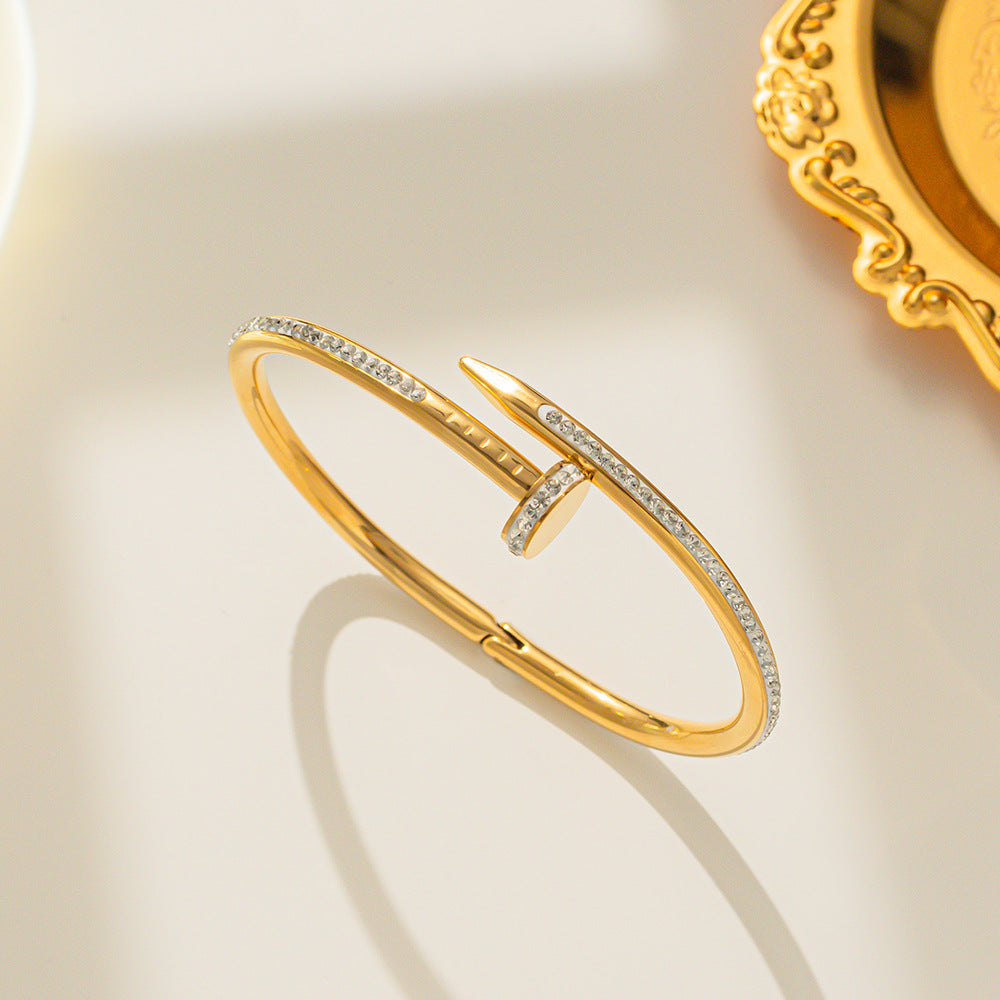 Luxury Letter Bangle – 18K Gold Plated Stainless Steel