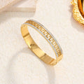 Elegant Geometric Bangle – Titanium Steel with 18K Gold Plating and Rhinestone Inlay
