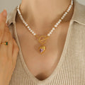 Women’s Light Luxury Geometric Heart Zircon Pendant Necklace