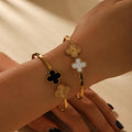 Four-Leaf Clover Stainless Steel Electroplated Bangles
